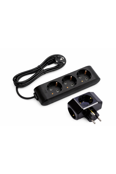 VİKO Siyah Set Multi-let 3'lü Topraklı Çocuk Korumalı Grup Priz - 3 Metre + 3...