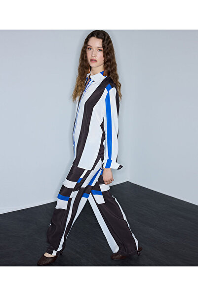 İpekyol Geometrik desen viskoz pantolon