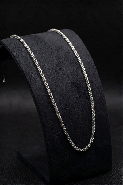 OSMANLI GÜMÜŞ Erkek Çelik Kolye Yuvarlak Kral Model Zincir 2mm Orta Kalınlıkt...