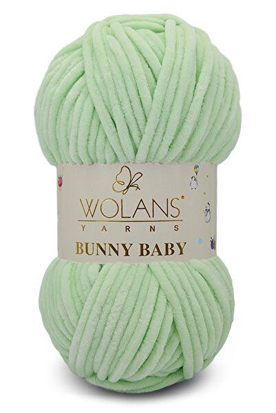 WOLANS 423 Μέντα Πράσινο Μαλακό Βελούδο - Νήμα Πλεξίματος Baby Bunny, Νήμα Μα...