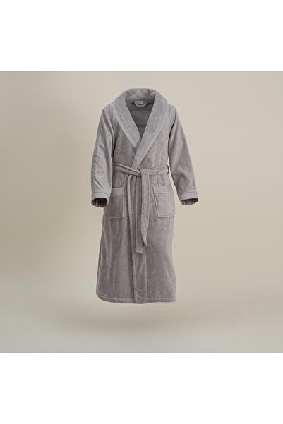 Ecocotton Чоловічий халат Pure Cotton 100% органічна бавовна з вишивкою, сірий