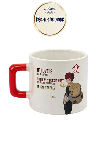 DeseneBak Naruto Gaara Baskılı Seramik Hediye Kupa Bardak Kişiye Özel Kişisel...