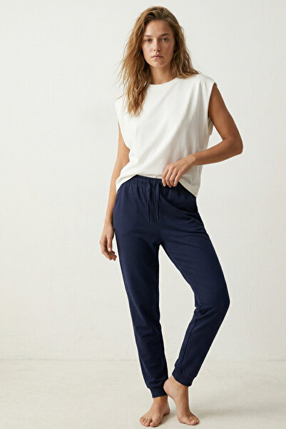 Elemge 100% Βαμβακερό Συμπιεσμένο Χτενισμένο Βαμβάκι Γυναικεία Πιτζάμα με Τσέ...