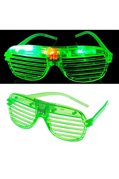partidolu Led Işıklı Panjur Gözlük Yeşil Renk 1 Adet hawai retro hallow