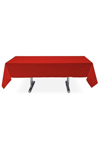 partidolu Red Color Plastic Party Tablecloth 180 cm 1 Piece