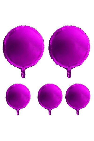 partidolu بالون فويل دائري الشكل لون وردي فوشيا 45 سم 5 قطع