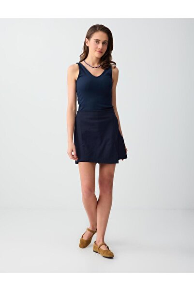 Jimmy Key Μπλε ναυτικό, στενή εφαρμογή, βασικό πλεκτό εσώρουχο με λαιμόκοψη V