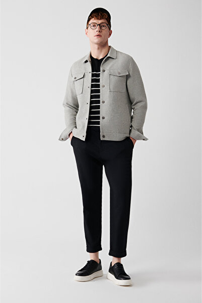 Avva Ανδρικό παντελόνι με διπλό πλισέ Navy Blue A32y3084