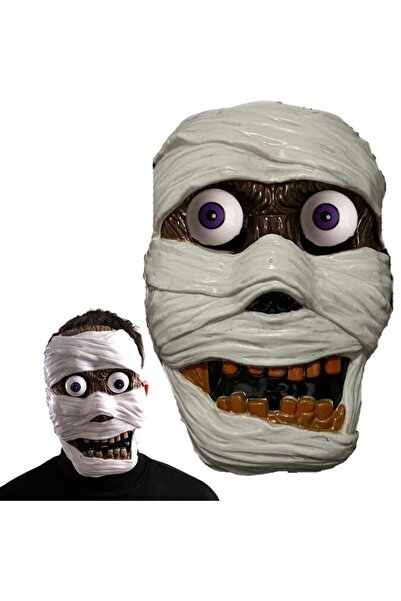 partidolu قناع المومياء البلاستيكي للعين المتحركة للهالوين قطعة واحدة