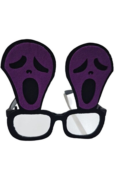 partidolu Halloween Scream Ghost Felt Party Glasses Black Purple Color 1Pcs