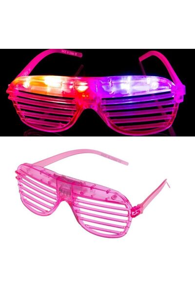 partidolu Led Işıklı Panjur Gözlük Pembe Renk 1 Adet hawai retro hallow