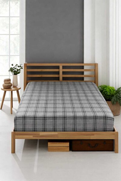 Valezium Plaid Elastic Fitted Sheet (Without Pillowcase)