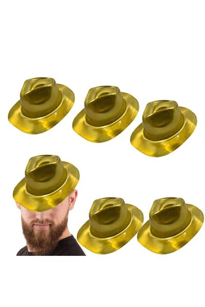 partidolu Золотистий ковбойський пластиковий капелюх для вечірок, для доросли...