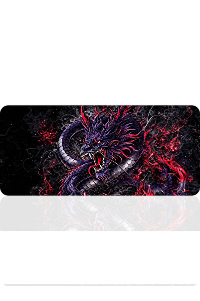 BLS Ejderin Ruhu Ametist | 90x40 Grand Master Lazer Kesim Büyük Oyuncu Mousep...