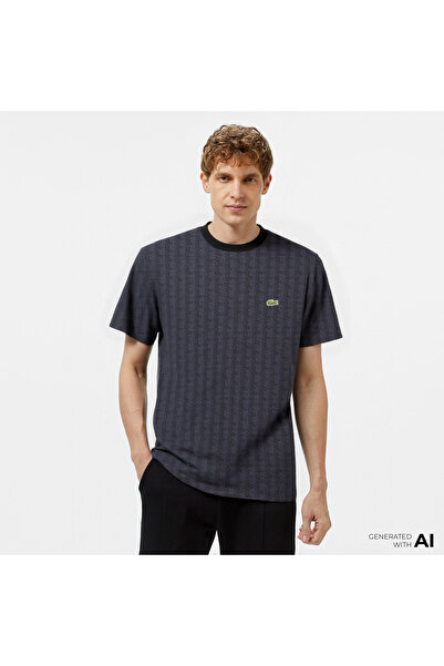 Lacoste Monogram Jersey Erkek Gri T-Shirt