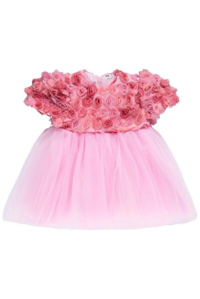 Civil Baby Roba Güllü 6-18 Ay Elbise - Pudra 12-18 Ay
