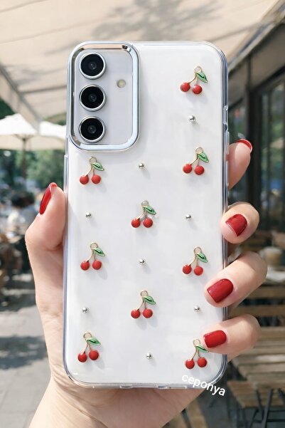 Ceponya جراب لهاتف Galaxy S24 بتصميم وسادة هوائية وغطاء عمود شفاف فضي