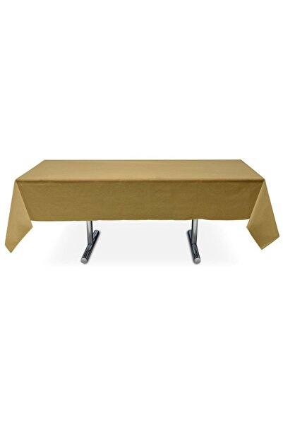 partidolu Gold Color Plastic Party Tablecloth 180 cm