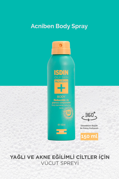 ISDIN Acniben Body Spray 150 ml Yağlı Ve Akne Eğilimli Ciltler Için Vücut Spreyi