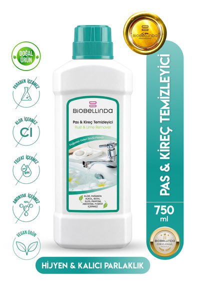 BioBellinda Doğal Pas Kireç Temizleyici Derinlemesine Doğal Temizlik 750ml