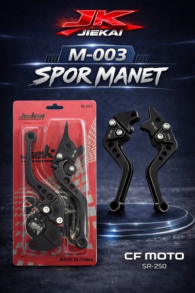 JK - CF MOTO SPOR MANET SR250 MANET CNC PASLANMAZ (SİYAH) M-003