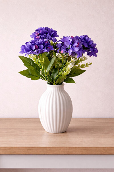 BAKBURAYA YAPAY ÇİÇEKÇİLİK 7-Branch Purple Artificial Hydrangea Decorative Fl...