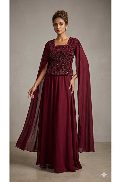 SERA فستان سهره عودي تطريز صدر خرز