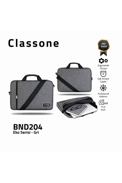 Classone كمبيوتر محمول من سلسلة Eco Bnd204 مقاس 15.6 بوصة - حقيبة يد رمادية م...