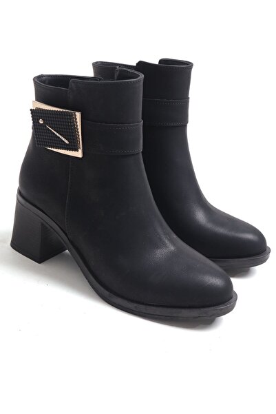 Ayakkabı Vakti Cizme clasice pentru femei cu toc pătrat mic, talpă termică, f...