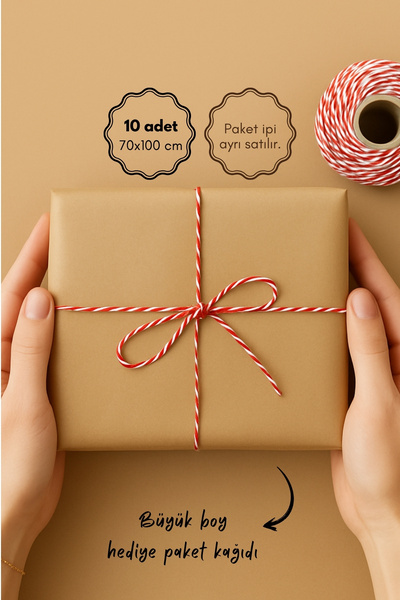Bimotif 10lu Ambalaj, Paket Kağıdı, 70x100 cm 70 gr. Düz Kraft