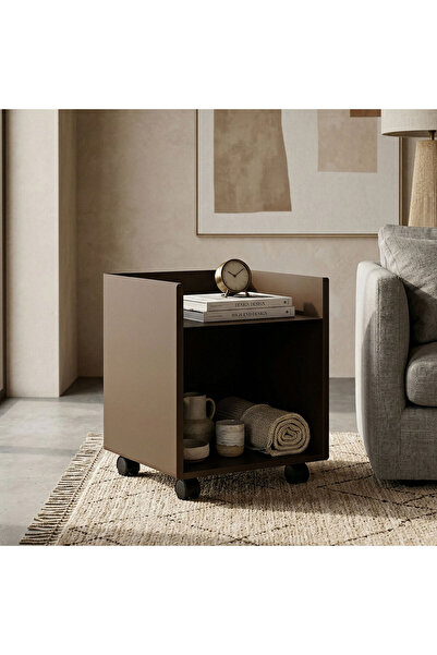 Artepera Cube Tekerlekli Metal Komodin, Dekoratif Yan Sehpa, Modern Tasarım