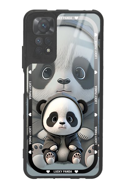 Spoyi حافظة هاتف Xiaomi Redmi Note 11s باللون الأبيض بتصميم لاكي باندا اللامع