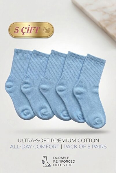 Esinti 5 пар чоловічих та жіночих шкарпеток, однотонні сині шкарпетки, унісек...