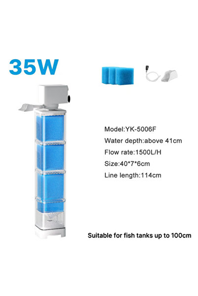 Choice6 مضخة فلتر حوض السمك 6 في 1 بقوة 35 واط، غاطسة، مزودة بمهوية أكسجين هو...