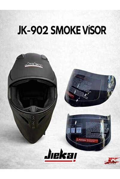 JK 902 KASK CAMI SİYAH , VİZÖR SİYAH KOYU RENK (KASK DEĞİLDİR)