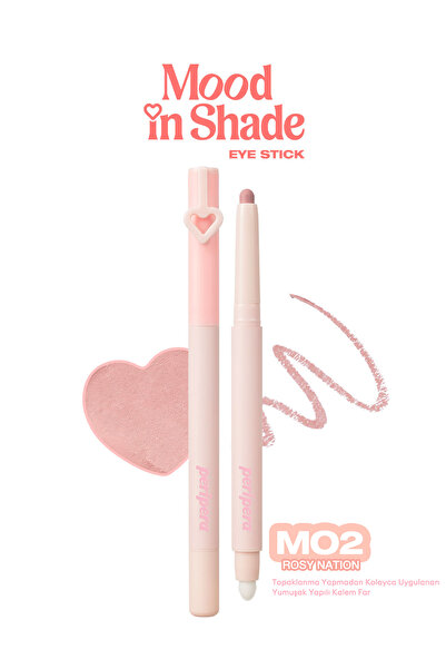 PERIPERA قلم ظلال العيون سهل الاستخدام بدون تكتل (M02 Rosy Nation)