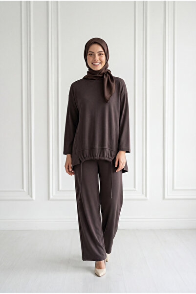 MİHRA STORE Σετ Πικέ με Παντελόνι με Έξι Κορδόνια Aygün-NL569.1 Καφέ