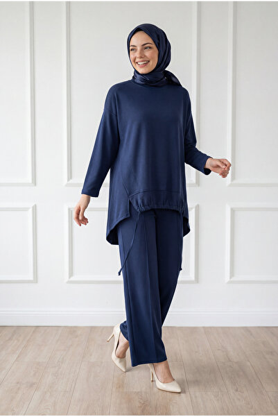 MİHRA STORE Σετ Πικέ με Παντελόνι με Έξι Κορδόνια Aygün-NL569.1 Σκούρο Μπλε