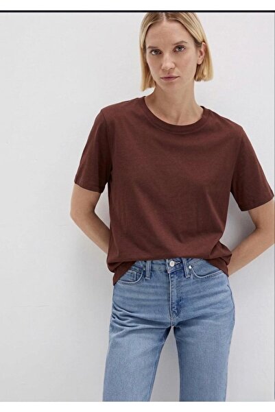 MONARCHMODA Tricou pentru femei (2025 SUMMER PREMIUM BORDO TSHİRT CU MÂINI SC...