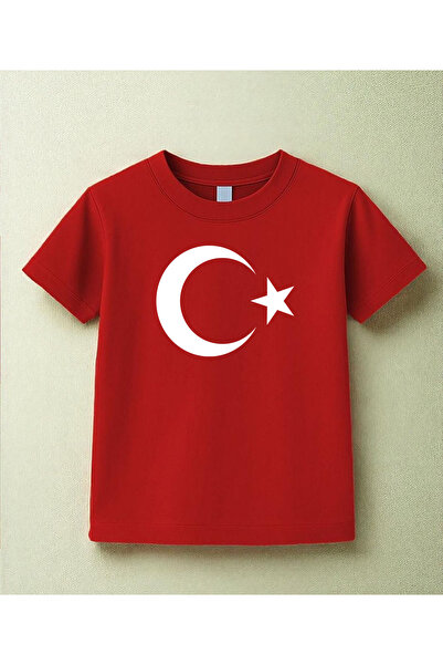 ASELİNDA Tricou pentru copii Moon Star Red (potrivit pentru SHOWS 29 OCT)-Tri...