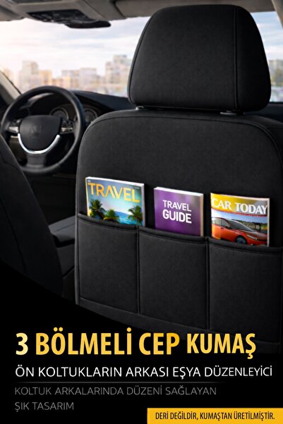 GM-DESIGN Jet Ortopedik Deri Oto Koltuk Kılıfı Siyah - Üniversal