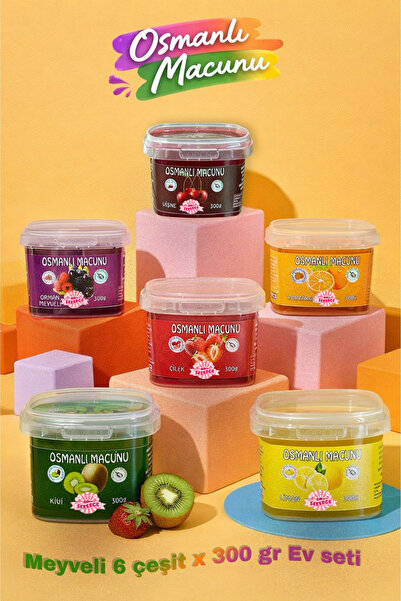 ŞEKERCE Osmanlı Macunu Meyveli 6 Adet X 300 Gr. Ev Seti 60 Adet Macun Çubuğu ...