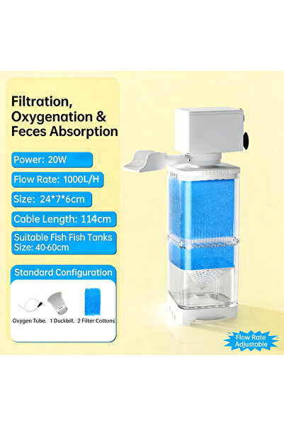 Choice3 مضخة فلتر حوض السمك 20 واط 6 في 1 غاطسة صامتة لتهوية الهواء والأكسجين...