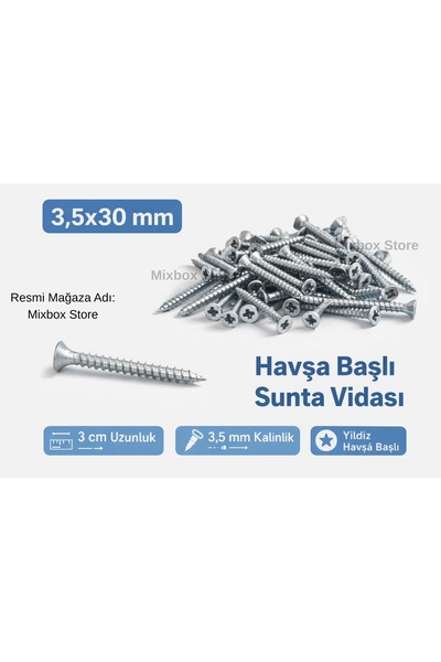 Mix 3,5x30 mm sunta vidası-1 Adet