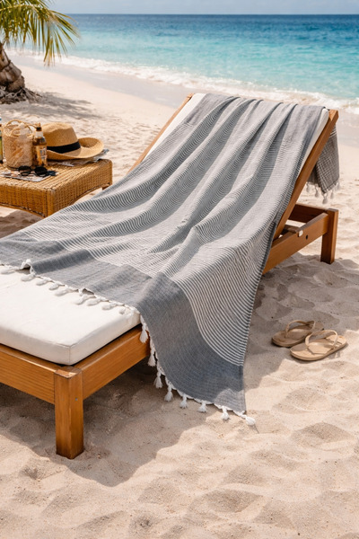 LUNGA VİTA Πετσέτα παραλίας hürrem 100% βαμβάκι, μεγάλου μεγέθους 90x170, πετ...