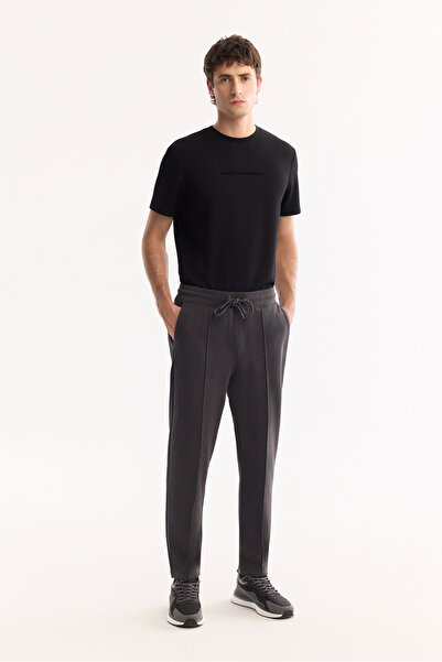 Avva Erkek Antrasit Beli Lastikli Bağcıklı Soft Touch Bi-Stretch Regular Fit ...