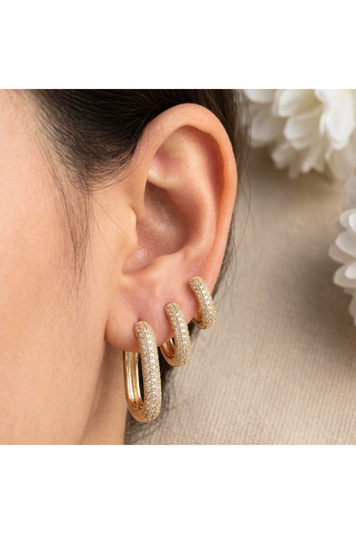 Mercan Çelik 3 lü küpe