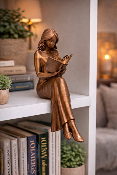 DENGE Kitap Okuyan Kadın - Raf Dekoru- 14 cm yükseklik