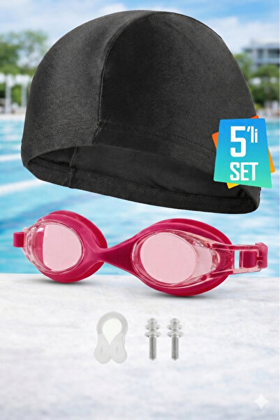 EvRossa 5’li Yüzme Seti –Gözlük + Bone + Kulak & Burun Tıkacı