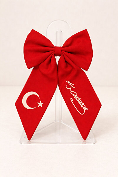 VİTRİNMİXMİNİ مشبك فيونكة للفتيات مصنوع يدويًا بنسبة 100% بتصميم العلم التركي...